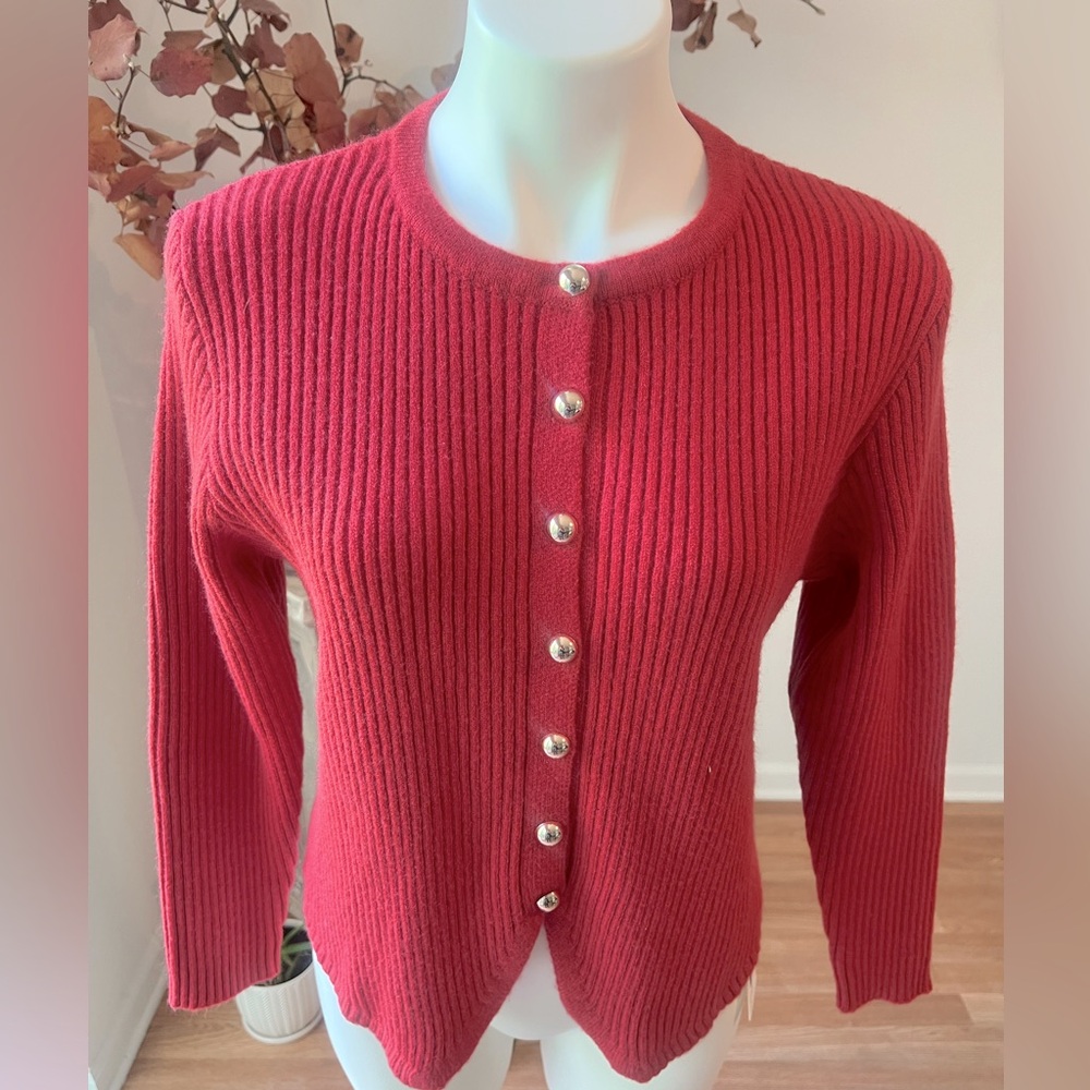 Red Button-down Women's Sweater cardigan new